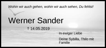 Traueranzeige von Werner Sander von Schwäbische Post