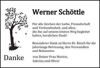 Traueranzeige von Werner Schöttle von Gmünder Tagespost