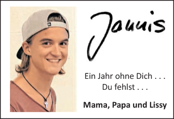 Traueranzeige von Jannis Eberle  von Gmünder Tagespost