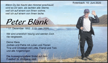 Traueranzeige von Peter Blank von Schwäbische Post