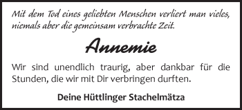 Traueranzeige von Annemie  von Schwäbische Post
