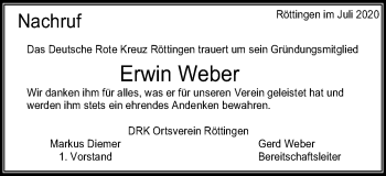 Traueranzeige von Erwin Weber von Schwäbische Post