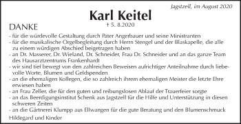 Traueranzeige von Karl Keitel von Schwäbische Post