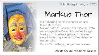 Traueranzeige von Markus Thor von Schwäbische Post