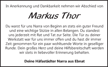 Traueranzeige von Markus Thor von Schwäbische Post