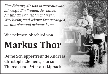 Traueranzeige von Markus Thor von Schwäbische Post