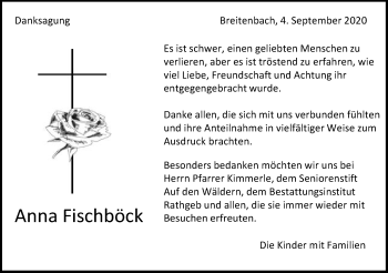 Traueranzeige von Anna Fischböck von Schwäbische Post