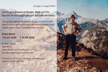 Traueranzeige von Erich Borst von Schwäbische Post