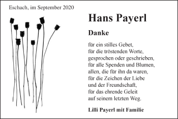 Traueranzeige von Hans Payerl von Gmünder Tagespost