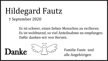 Traueranzeige von Hildegard Fautz von Gmünder Tagespost