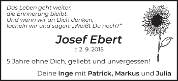 Traueranzeige von Josef Ebert von Schwäbische Post