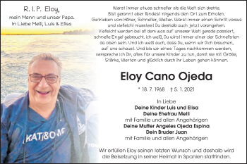 Traueranzeige von Eloy Cano Ojeda von Schwäbische Post