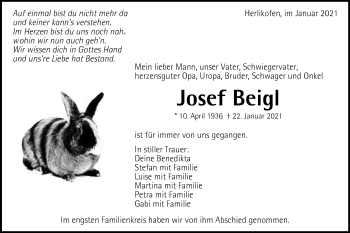 Traueranzeige von Josef Beigl von Gmünder Tagespost