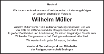 Traueranzeige von Wilhelm Müller von Schwäbische Post