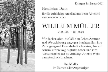Traueranzeige von Wilhelm Müller von Schwäbische Post