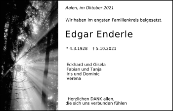 Traueranzeige von Edgar Enderle von Schwäbische Post