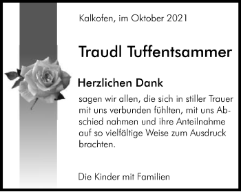 Traueranzeige von Ehrentraud Tuffentsammer von Schwäbische Post