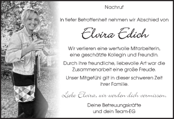 Traueranzeige von Elvira Edich