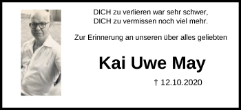 Traueranzeige von Kai Uwe May von Schwäbische Post