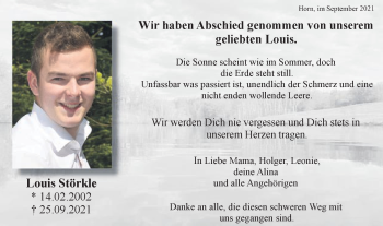 Traueranzeige von Louis Störkle von Gmünder Tagespost