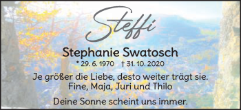 Traueranzeige von Stephanie Swatosch von Schwäbische Post