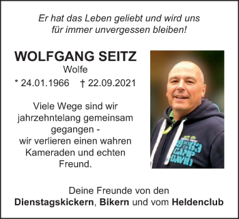 Traueranzeige von Wolfgang Seitz von Amtsblatt_Oko