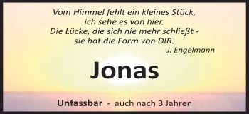 Traueranzeige von Jonas  von Schwäbische Post