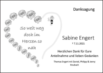 Traueranzeige von Sabine Engert von Gmünder Tagespost