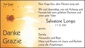 Traueranzeige von Salvatore Longo von Schwäbische Post