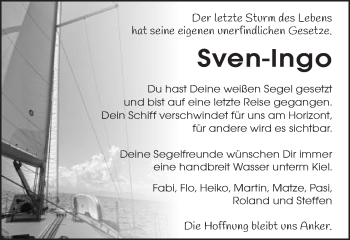Traueranzeige von Sven-Ingo  von Gmünder Tagespost