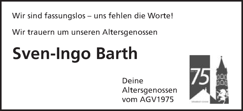  Traueranzeige für Sven-Ingo Barth vom 18.11.2021 aus Gmünder Tagespost