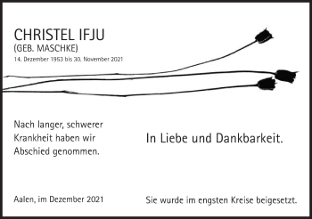 Traueranzeige von Christel IfjU von Schwäbische Post