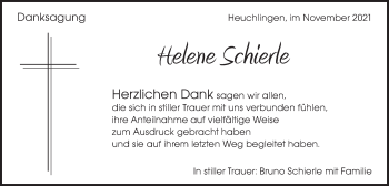 Traueranzeige von Helene Schierle von Gmünder Tagespost