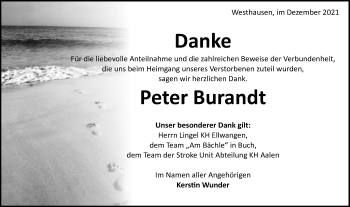 Traueranzeige von Peter Burandt von Schwäbische Post