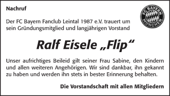 Traueranzeige von Ralf Eisele von Gmünder Tagespost