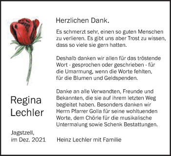 Traueranzeige von Regina Lechler von Schwäbische Post