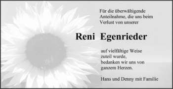 Traueranzeige von Reni Egenrieder