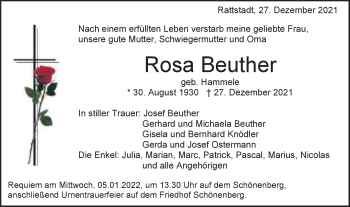 Traueranzeige von Rosa Beuther