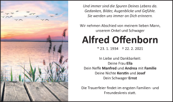 Traueranzeige von Alfred Offenborn von Schwäbische Post
