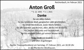 Traueranzeige von Anton Groß von Schwäbische Post
