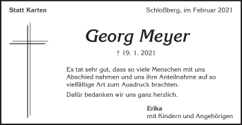 Traueranzeige von Georg Meyer von Schwäbische Post