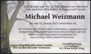 Traueranzeige von Michael Weizmann von Schwäbische Post