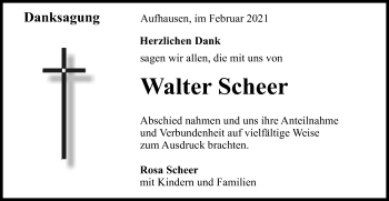 Traueranzeige von Walter Scheer von Schwäbische Post