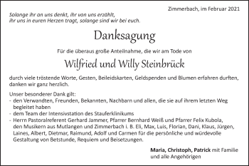Traueranzeige von Wilfried und Willy Steinbrück von Gmünder Tagespost