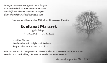 Traueranzeige von Edeltraut Marazek von Schwäbische Post