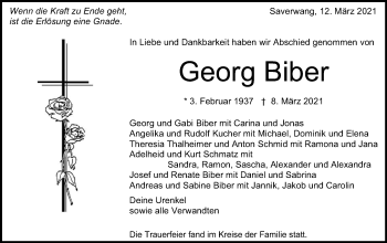 Traueranzeige von Georg Biber