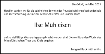Traueranzeige von Ilse Mühleisen