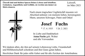 Traueranzeige von Josef Fuchs von Gmünder Tagespost