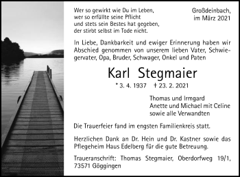 Traueranzeige von Karl Stegmaier