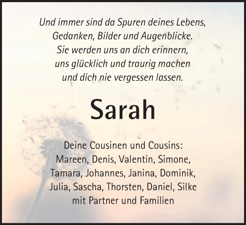  Traueranzeige für Sarah Dworschak vom 10.03.2021 aus Gmünder Tagespost